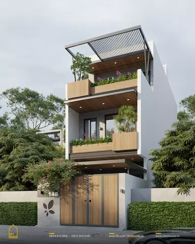 3. Mẫu nhà phố lệch tầng đẹp 5m của gia đình trẻ tại Đà Nẵng 3. Mẫu nhà phố lệch tầng đẹp 5m của gia đình trẻ tại Đà Nẵng