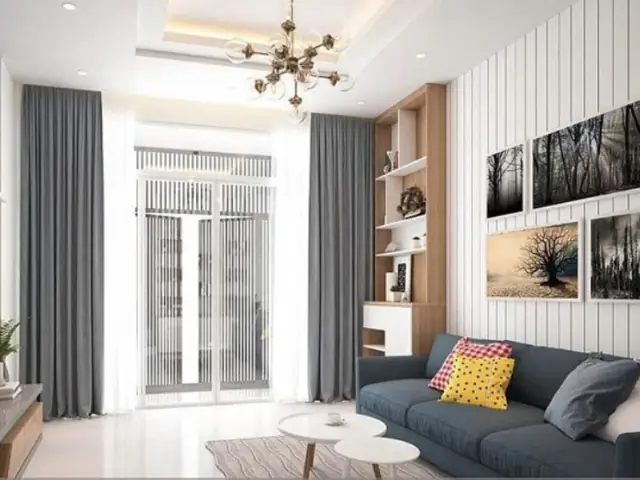 1.3 Sử dụng gam màu sáng cho phòng khách hẹp 3m 1.3 Sử dụng gam màu sáng cho phòng khách hẹp 3m