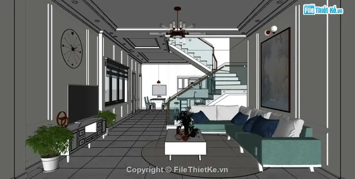 Thiết Kế Nội Thất Nhà Nghỉ Bằng Sketchup: Hướng Dẫn Toàn Diện