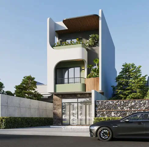 Mẫu thiết kế nhà phố 32m2 1 trệt 1 lửng 1 lầu