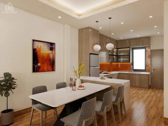 Yêu cầu thiết kế nội thất lầu 1 đẹp phong cách hiện đại.