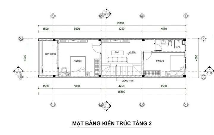Mẫu 1: Nhà ống 2 tầng đẹp 4×20 khỏe khoắn trẻ trung