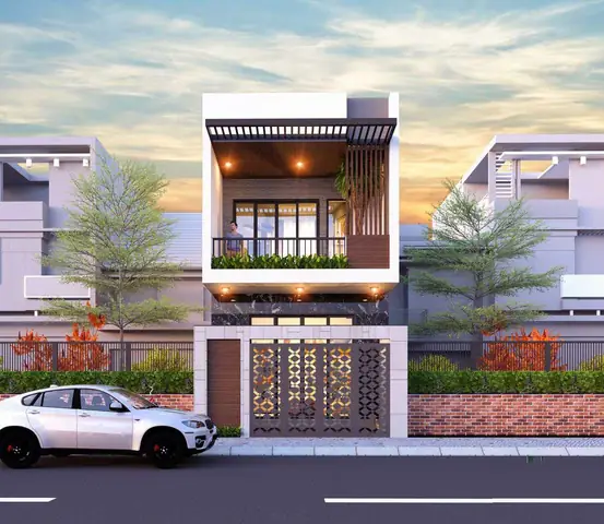 Mẫu 1: Nhà ống 2 tầng đẹp 4×20 khỏe khoắn trẻ trung