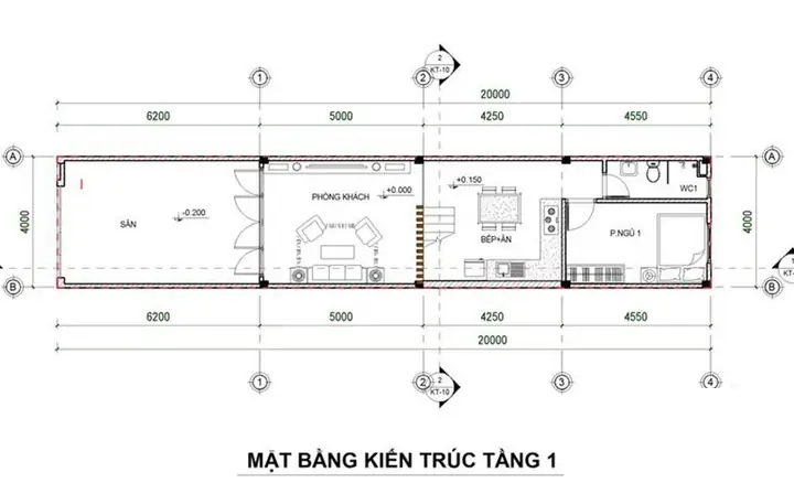 Mẫu 1: Nhà ống 2 tầng đẹp 4×20 khỏe khoắn trẻ trung