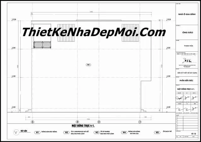 Bản vẽ xin phép nhà phố nhà phố 2 tầng 1 tum 4.5x15m