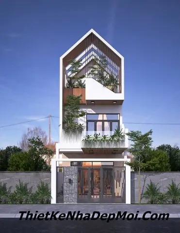 Mẫu thiết kế nhà 2.5 tầng hiện đại 5m