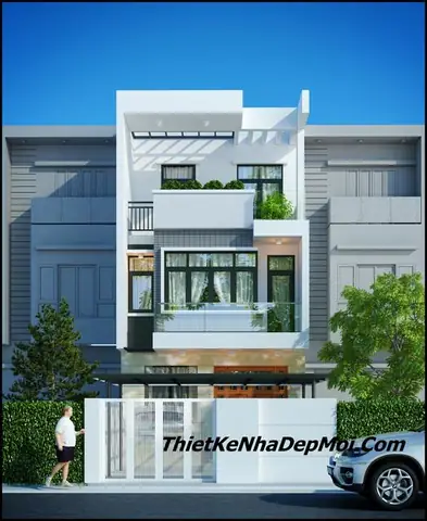 Mẫu nhà phố 2 tầng 1 tum đẹp hiện đại anh Kỳ