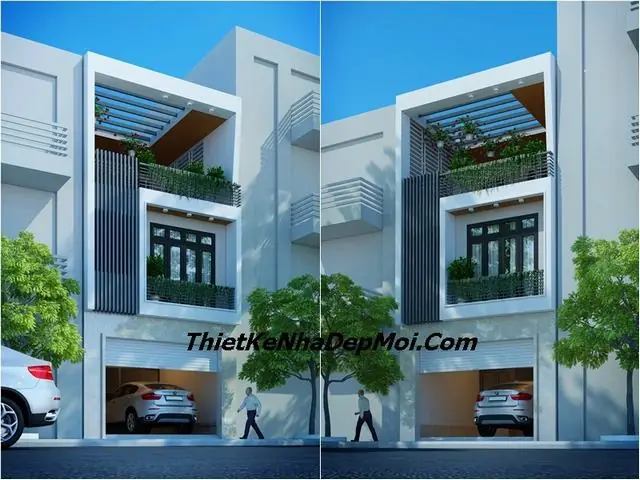Các mẫu nhà đẹp hai tầng một tum mặt phố 4m 5m khác