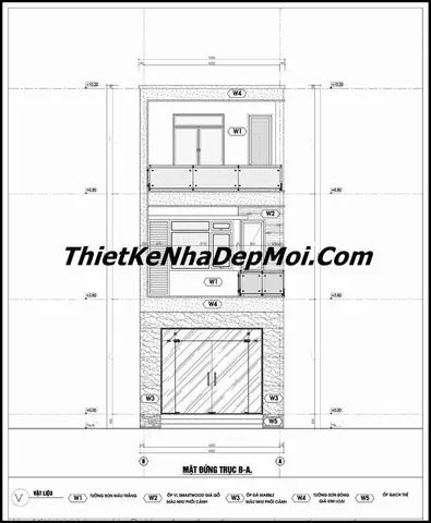 Tư vấn thiết kế mẫu nhà ống 2 tầng 1 tum mái bằng