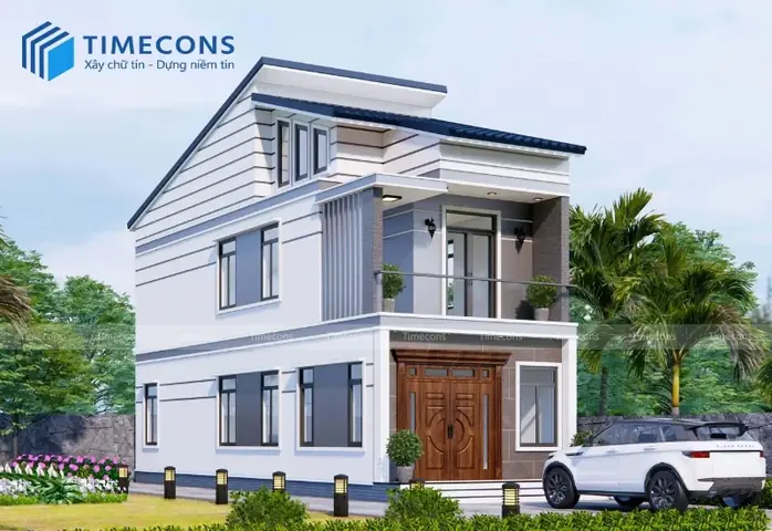 3.2. Nhà ống mặt tiền 6m mái lệch