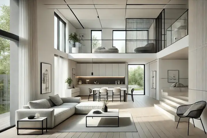 3.1 Thiết kế nội thất nhà 2 tầng phong cách tối giản