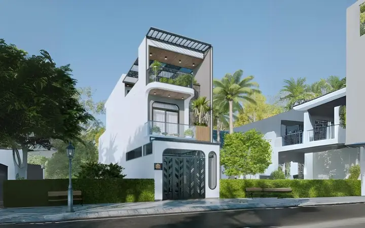 4.1 Thiết kế nhà 2 tầng 1 tum