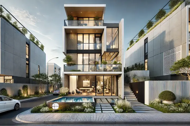 2.3 Thiết kế nội thất nhà ống 2 tầng 90m2 tiện nghi