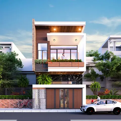 Mặt tiền mẫu nhà ống 5x15m 2 tầng
