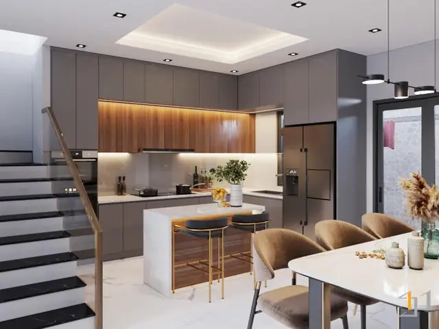 2.2 Mặt bằng và phối cảnh nội thất tầng trệt 2.2 Mặt bằng và phối cảnh nội thất tầng trệt