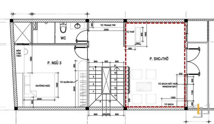 2.4 Mặt bằng và phối cảnh nội thất tầng 3 2.4 Mặt bằng và phối cảnh nội thất tầng 3
