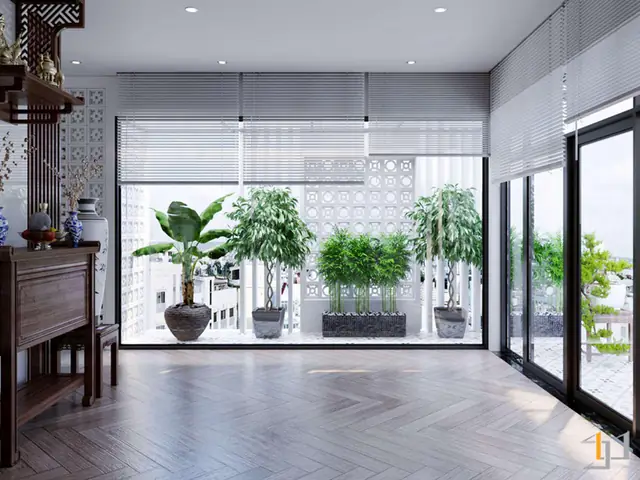 3.6 Nội thất phòng thờ ấm cúng trong nhà phố 6x10m 3.6 Nội thất phòng thờ ấm cúng trong nhà phố 6x10m