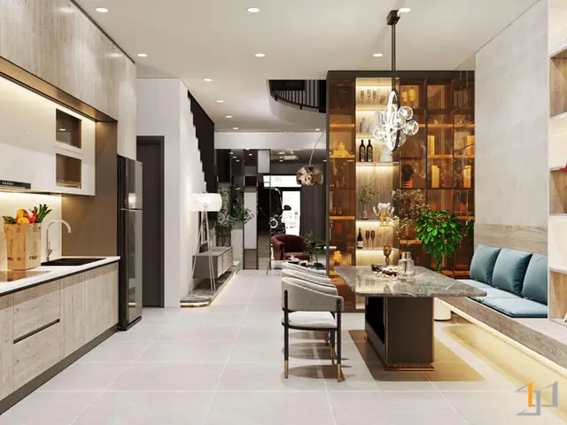 3.2 Nội thất phòng bếp kết hợp phòng ăn tiện nghi 3.2 Nội thất phòng bếp kết hợp phòng ăn tiện nghi