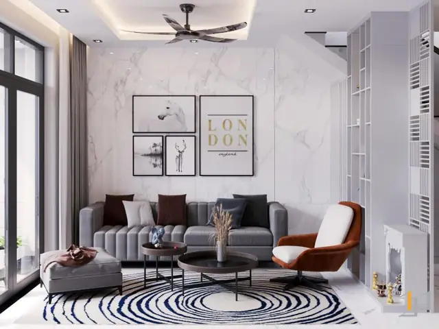 2.2 Mặt bằng và phối cảnh nội thất tầng trệt 2.2 Mặt bằng và phối cảnh nội thất tầng trệt