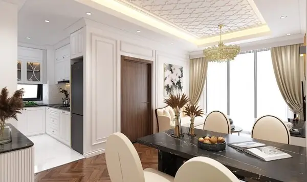 Mẫu nội thất nhà phố tân cổ điển thời thượng 90m2