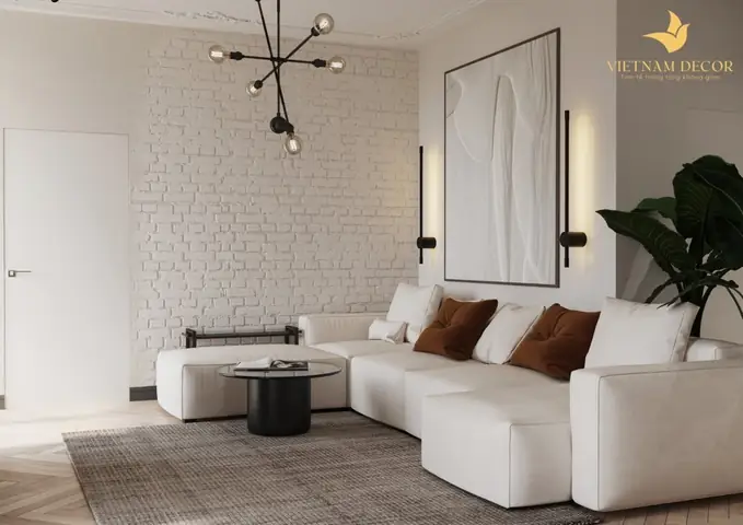 Mẫu 1: Thiết kế nội thất căn hộ 75m2 phong cách sang trọng