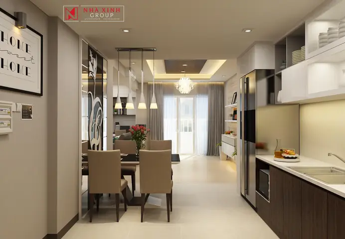 Thiết Kế Thi Công Căn Hộ Cao Cấp 1 Phòng Ngủ – Quận 7 | Nhà Xinh Group