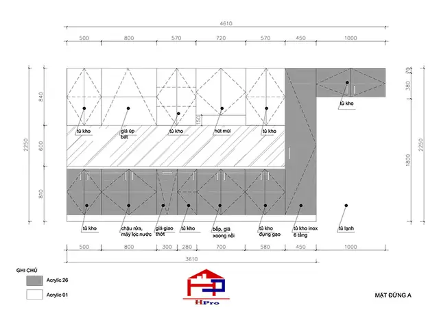 2. Ý tưởng thiết kế Tủ bếp acrylic thùng inox 304 TBAC32 nhà chị Ngọc 2. Ý tưởng thiết kế Tủ bếp acrylic thùng inox 304 TBAC32 nhà chị Ngọc