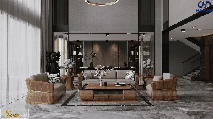 BỘ SOFA GỖ ÓC CHÓ TURIN 05