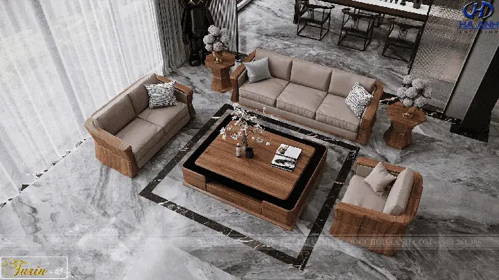 BỘ SOFA GỖ ÓC CHÓ TURIN 05