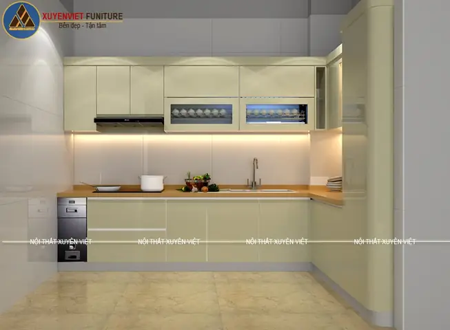 Tủ Bếp Nhựa Đẹp Nhà Anh Quân - Hưng Yên