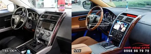 PHỤ KIỆN ỐP GỖ NỘI THẤT VÀ BỌC VÔ LĂNG CHẤT LƯỢNG CHO XE MAZDA CX9