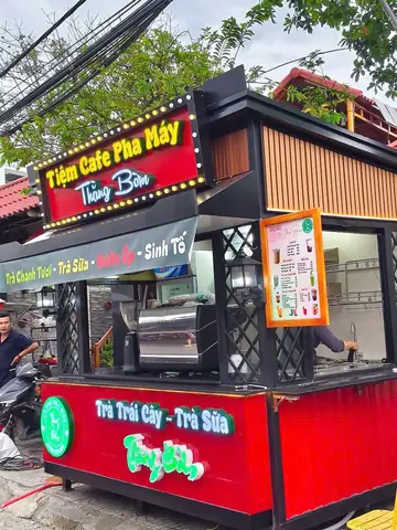 Quy Cách Xe Bán Cafe Pha Máy Hiện Đại Cao Cấp :