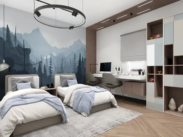 1. Ý tưởng chọn nội thất phòng ngủ cho 2 bé trai thông minh