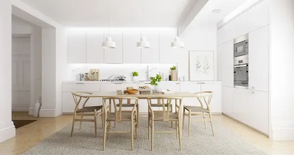 Chiếc Ghế Gỗ Đơn Giản Và Bức Tường Trắng Hoàn Hảo