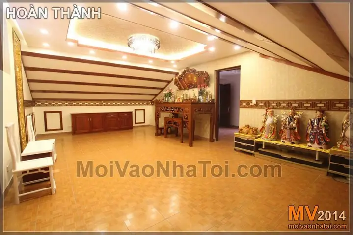 Hình ảnh sau khi thi công nội thất phòng thờ: