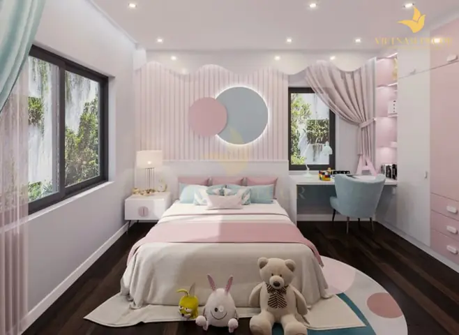 Phòng Ngủ Bé Gái Hiện Đại Đơn Giản, Tinh Tế