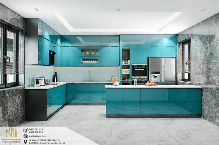 1. Chất Liệu Sử Dụng Làm Tủ Bếp Cánh Kính Nck26