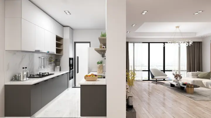 Thiết kế phòng bếp nhà ống phong cách hiện đại Thiết kế phòng bếp nhà ống phong cách hiện đại