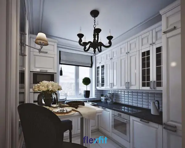 Thiết kế phòng bếp nhà ống phong cách tân cổ điển Thiết kế phòng bếp nhà ống phong cách tân cổ điển