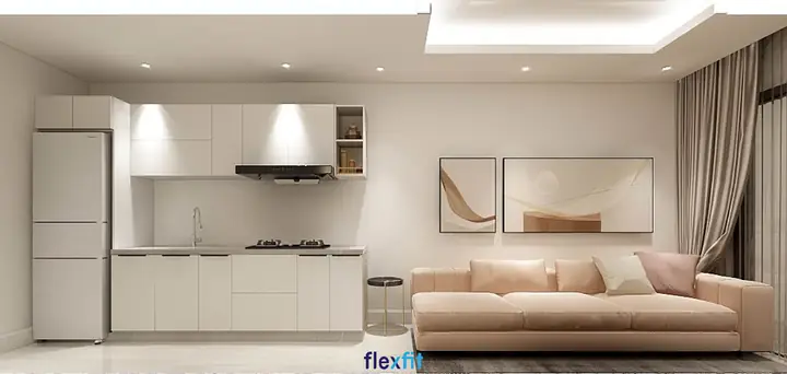 Thiết kế không gian phòng bếp nhà ống liền phòng khách Thiết kế không gian phòng bếp nhà ống liền phòng khách