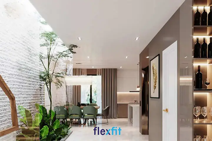 Thiết kế phòng bếp kết nối với không gian giếng trời Thiết kế phòng bếp kết nối với không gian giếng trời
