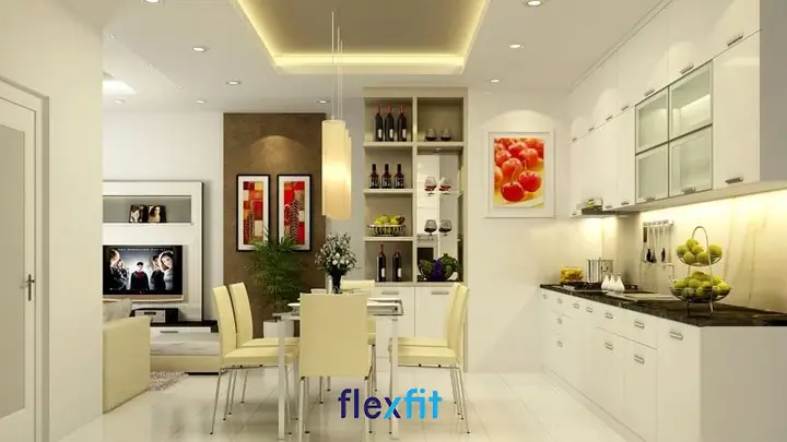 Thiết kế không gian phòng bếp nhà ống tích hợp phòng ăn Thiết kế không gian phòng bếp nhà ống tích hợp phòng ăn
