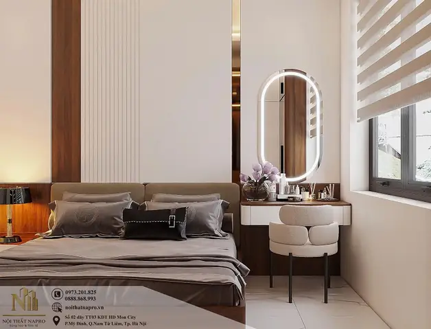 2. Ý tưởng thiết kế, bố trí sắp xếp nội thất phòng ngủ 20m2 cho nha anh Giang 2. Ý tưởng thiết kế, bố trí sắp xếp nội thất phòng ngủ 20m2 cho nha anh Giang