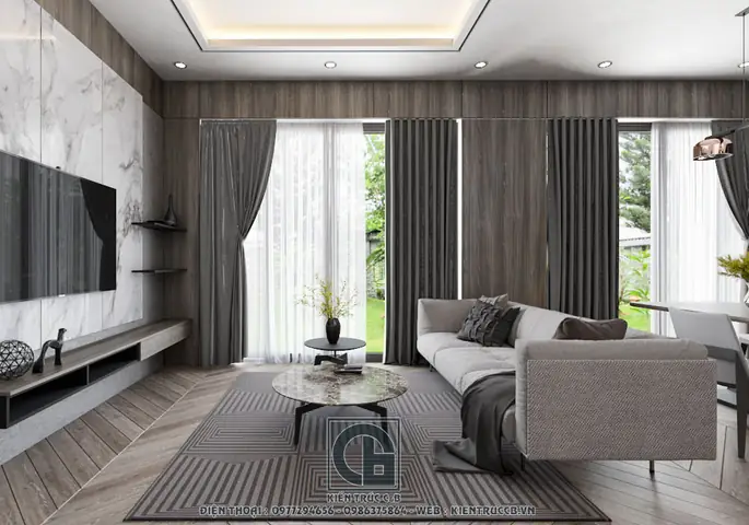 Phòng khách - điểm nhấn khi thiết kế nội thất biệt thự
