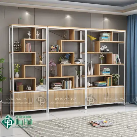 Kệ sắt trang trí có tủ Kệ sắt trang trí có tủ