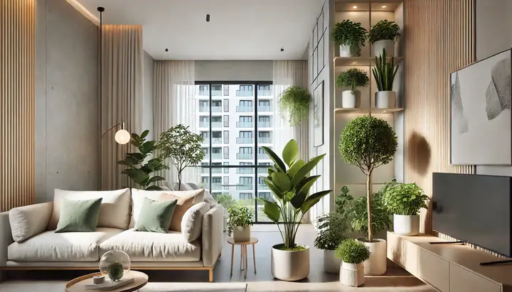 2.11 Trang trí thêm chậu cây xanh cho phòng khách 2.11 Trang trí thêm chậu cây xanh cho phòng khách
