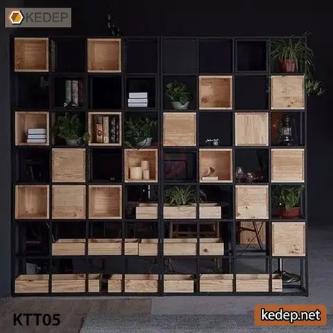 Kệ trang trí sắt gỗ KTT01 Kệ trang trí sắt gỗ KTT01
