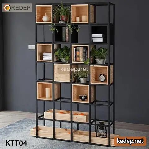 Kệ trang trí sắt gỗ KTT01 Kệ trang trí sắt gỗ KTT01