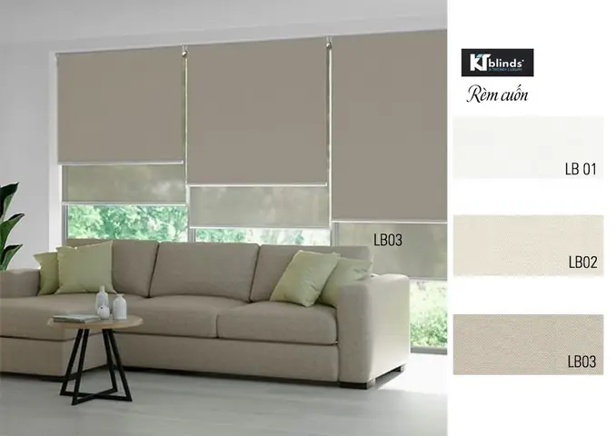nội thất phòng khách đẹp với rèm cuốn