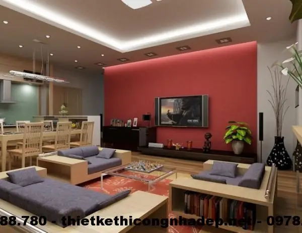 Phòng khách không ngăn cách với phòng bếp Phòng khách không ngăn cách với phòng bếp
